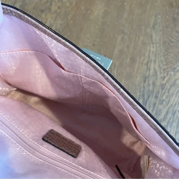Kate Spade Knightsbridge Doris Satchel Croc Embossed Leather Sparrow Tan
